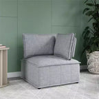Chaise d'angle pour canapé sectionnel modulable, Lin gris