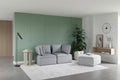 Chaise d'angle pour canapé sectionnel modulable, Lin gris