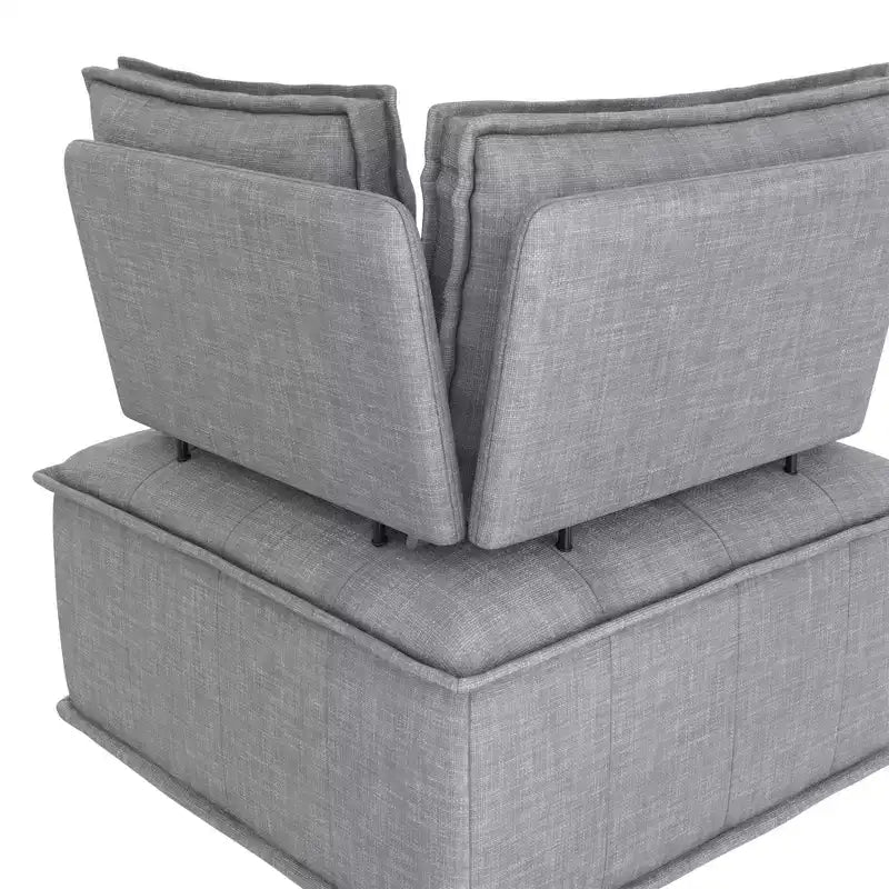 Chaise d'angle pour canapé sectionnel modulable, Lin gris