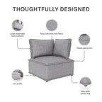 Chaise d'angle pour canapé sectionnel modulable, Lin gris
