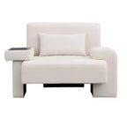Fauteuil d'appoint surdimensionné de 122 cm de large avec coussin et plateau en bois intégré, fauteuil confortable et moderne - ModernLuxe