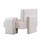 Fauteuil d'appoint surdimensionné de 122 cm de large avec coussin et plateau en bois intégré, fauteuil confortable et moderne - ModernLuxe