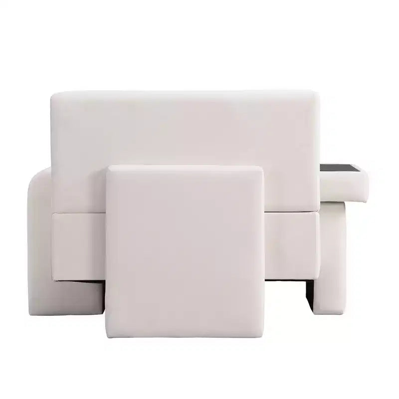 Fauteuil d'appoint surdimensionné de 122 cm de large avec coussin et plateau en bois intégré, fauteuil confortable et moderne - ModernLuxe