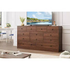 Commodes et chiffonniers à 12 tiroirs, Commode de rangement en bois avec prise de courant