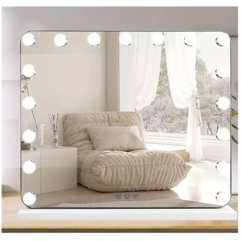 Slimoon Hollywood Vanity Mirror with 17 LED Dimmable Lights with in White