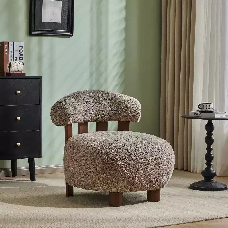 Chaise d'appoint sans accoudoirs Christopher Knight Home Gareth en bois moderne et tissu bouclé