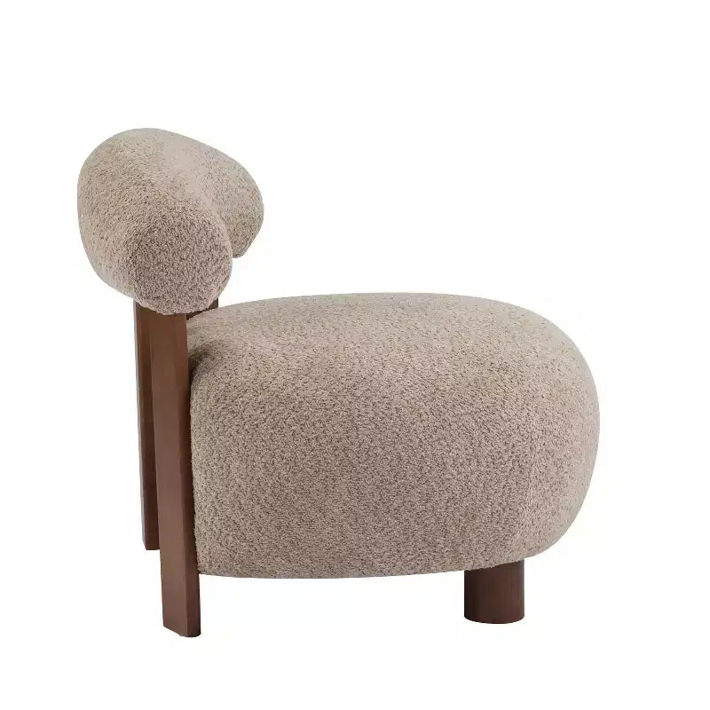 Chaise d'appoint sans accoudoirs Christopher Knight Home Gareth en bois moderne et tissu bouclé