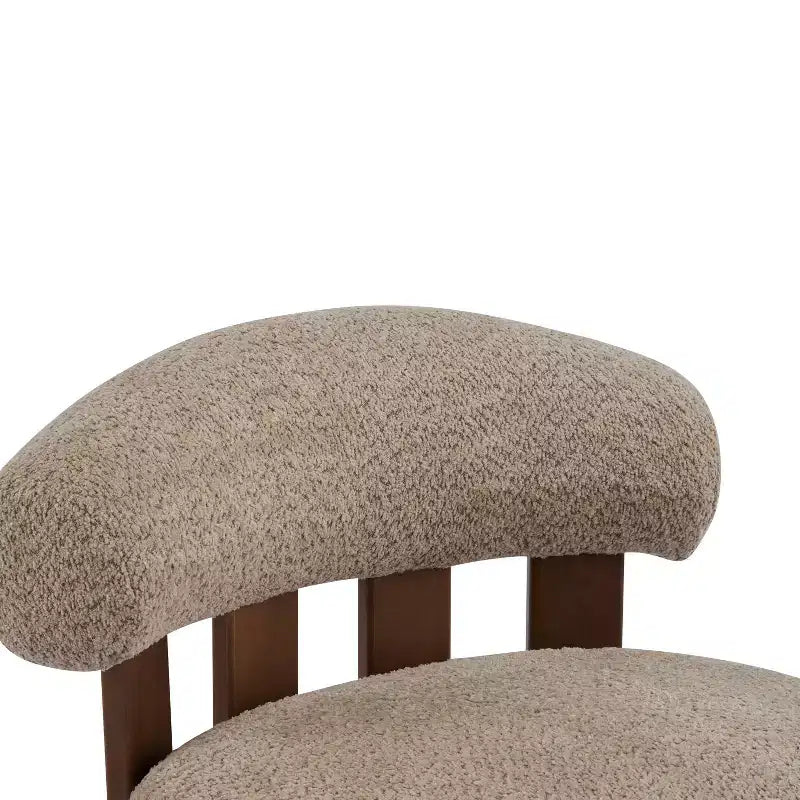 Chaise d'appoint sans accoudoirs Christopher Knight Home Gareth en bois moderne et tissu bouclé