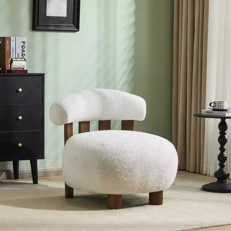 Chaise d'appoint sans accoudoirs Christopher Knight Home Gareth en bois moderne et tissu bouclé