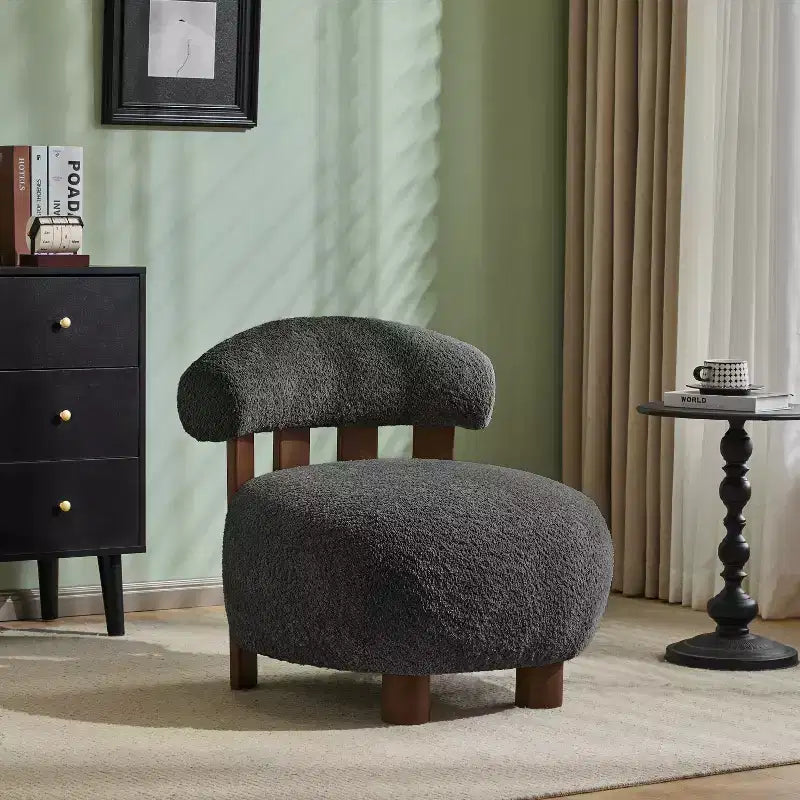 Chaise d'appoint sans accoudoirs Christopher Knight Home Gareth en bois moderne et tissu bouclé