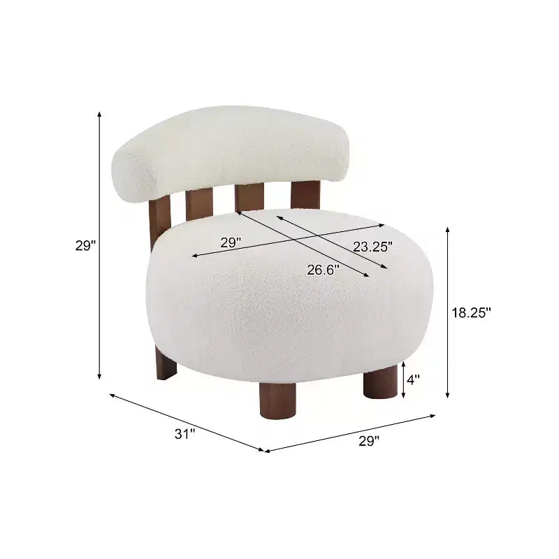 Chaise d'appoint sans accoudoirs Christopher Knight Home Gareth en bois moderne et tissu bouclé
