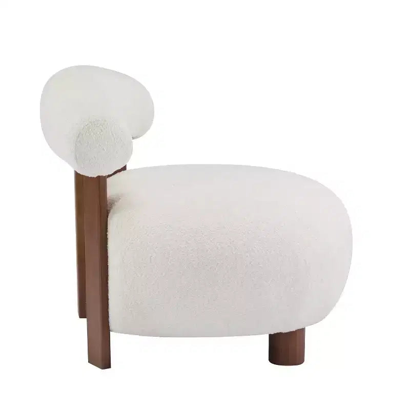 Chaise d'appoint sans accoudoirs Christopher Knight Home Gareth en bois moderne et tissu bouclé
