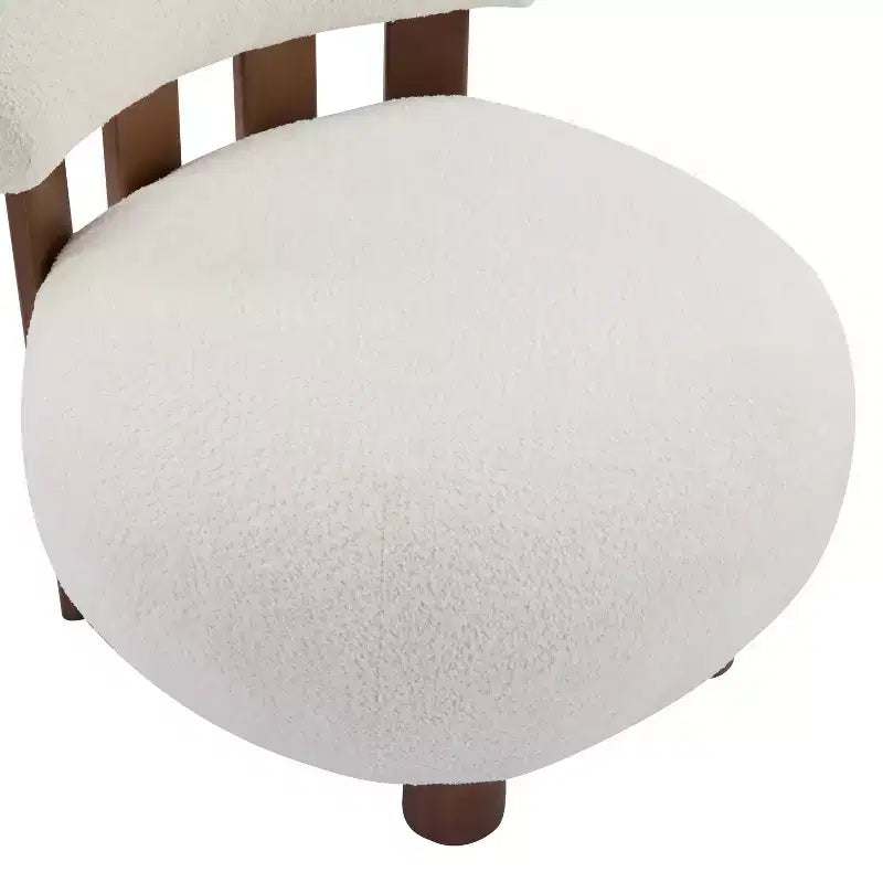 Chaise d'appoint sans accoudoirs Christopher Knight Home Gareth en bois moderne et tissu bouclé