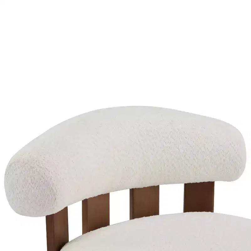 Chaise d'appoint sans accoudoirs Christopher Knight Home Gareth en bois moderne et tissu bouclé
