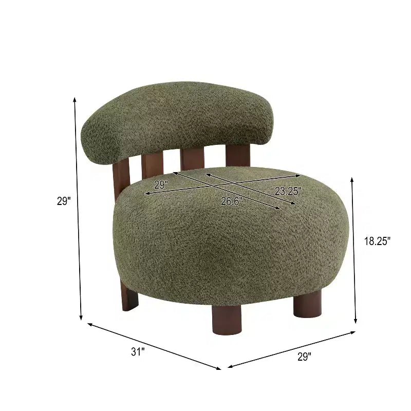 Chaise d'appoint sans accoudoirs Christopher Knight Home Gareth en bois moderne et tissu bouclé