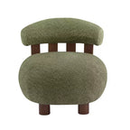 Chaise d'appoint sans accoudoirs Christopher Knight Home Gareth en bois moderne et tissu bouclé