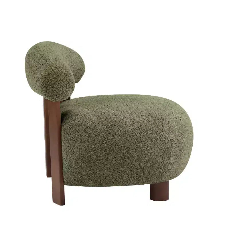 Chaise d'appoint sans accoudoirs Christopher Knight Home Gareth en bois moderne et tissu bouclé
