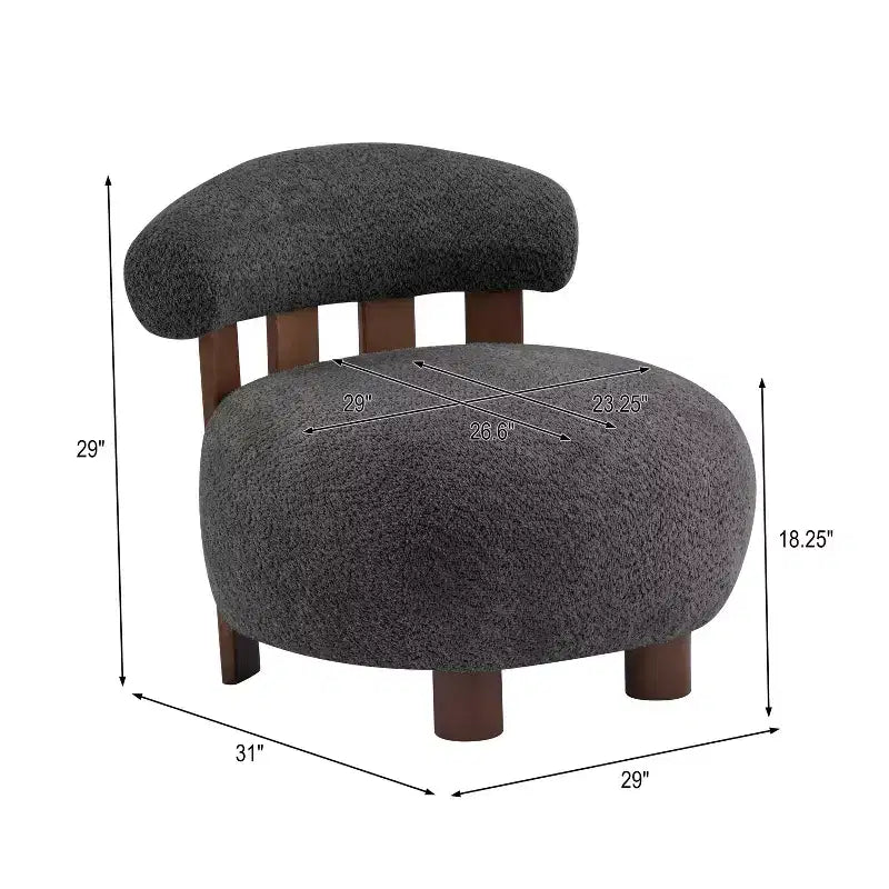 Chaise d'appoint sans accoudoirs Christopher Knight Home Gareth en bois moderne et tissu bouclé
