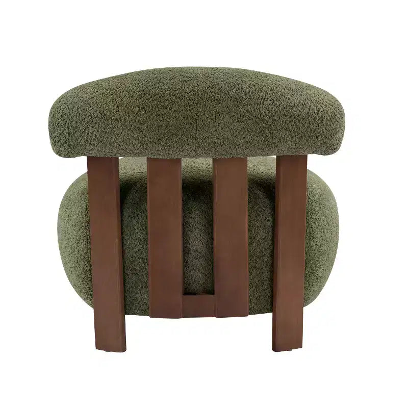Chaise d'appoint sans accoudoirs Christopher Knight Home Gareth en bois moderne et tissu bouclé