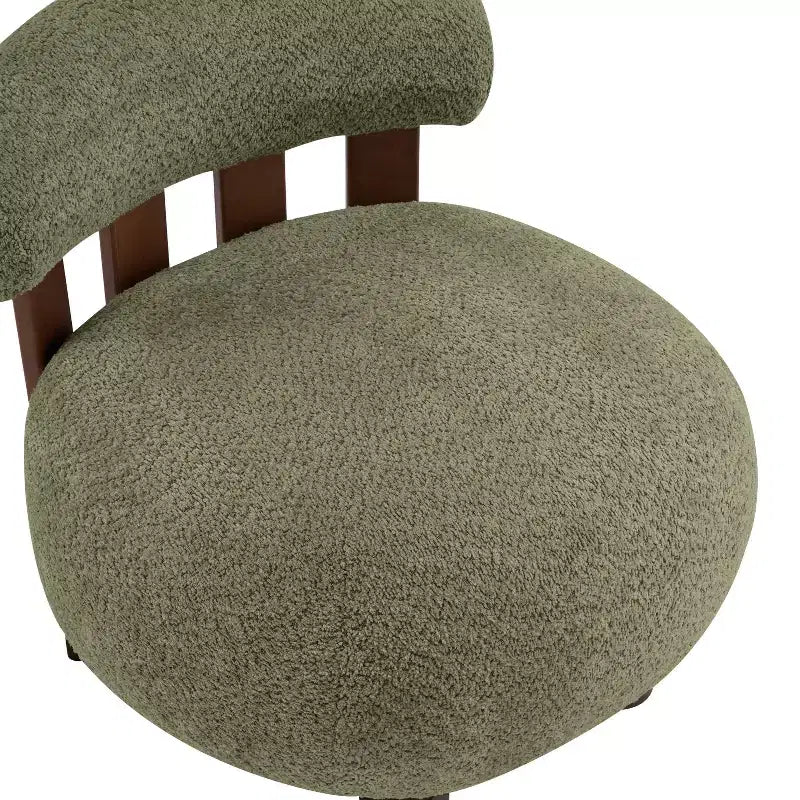 Chaise d'appoint sans accoudoirs Christopher Knight Home Gareth en bois moderne et tissu bouclé