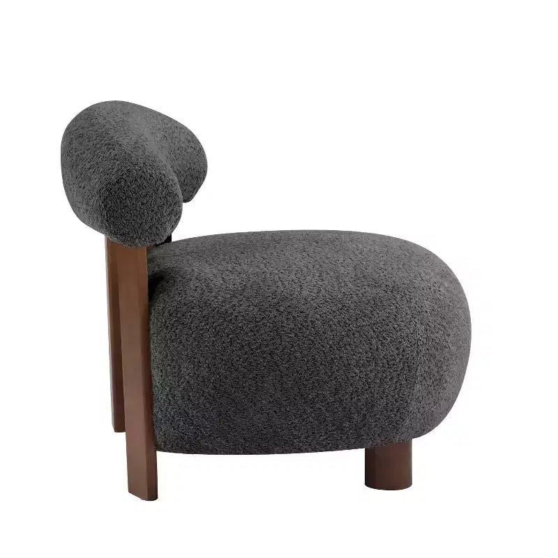 Chaise d'appoint sans accoudoirs Christopher Knight Home Gareth en bois moderne et tissu bouclé