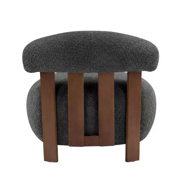 Chaise d'appoint sans accoudoirs Christopher Knight Home Gareth en bois moderne et tissu bouclé