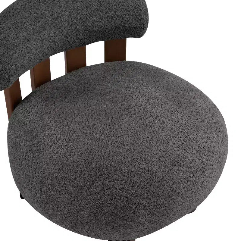 Chaise d'appoint sans accoudoirs Christopher Knight Home Gareth en bois moderne et tissu bouclé