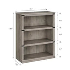 Bibliothèque à 3 niveaux, étagère de ferme avec rangement, étagères ouvertes de 101 cm de haut