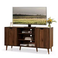 Subrtex Solid Wood TV Stand for TVs Up to 60 With Double Sliding Doors And Storage