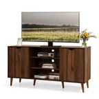 Subrtex Solid Wood TV Stand for TVs Up to 60 With Double Sliding Doors And Storage