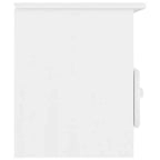 vidaXL Meuble TV ALTA – Meuble TV en bois de pin massif avec tiroirs – Blanc, style scandinave, grand espace de rangement, 100x35x41 cm