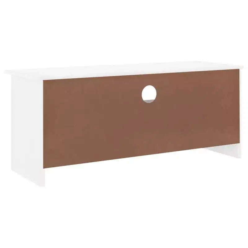 vidaXL Meuble TV ALTA – Meuble TV en bois de pin massif avec tiroirs – Blanc, style scandinave, grand espace de rangement, 100x35x41 cm