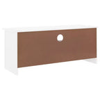 vidaXL Meuble TV ALTA – Meuble TV en bois de pin massif avec tiroirs – Blanc, style scandinave, grand espace de rangement, 100x35x41 cm