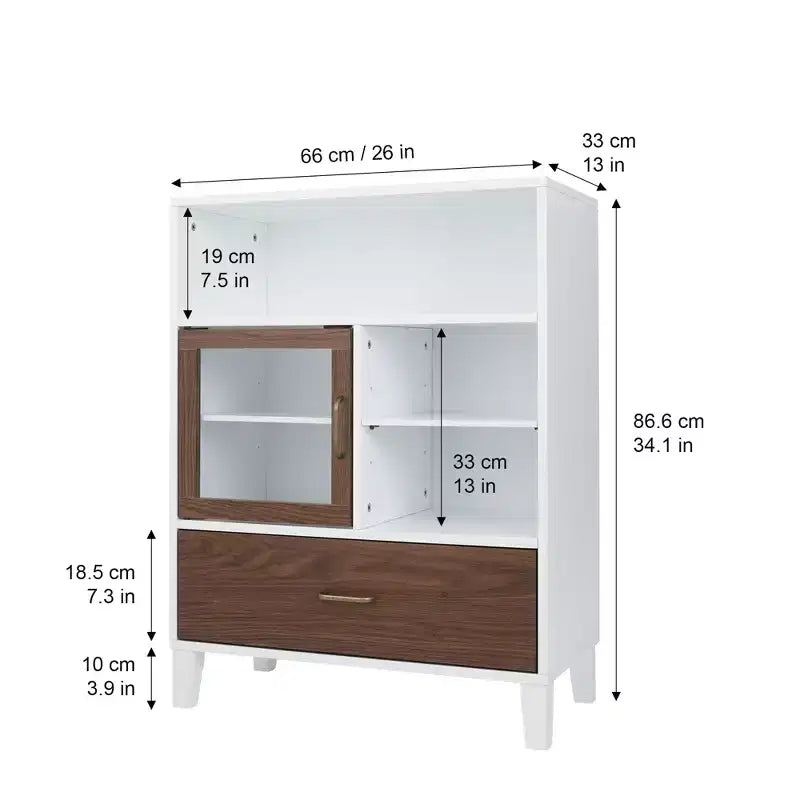 Meuble de rangement au sol à porte simple et tiroir Teamson Home Tyler