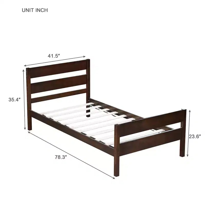 Lit de rangement Whisen pour une personne avec tête de lit – Cadre en bois d'hévéa massif, design peu encombrant et rangement sous le lit
