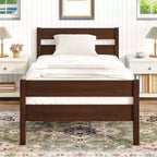 Lit de rangement Whisen pour une personne avec tête de lit – Cadre en bois d'hévéa massif, design peu encombrant et rangement sous le lit
