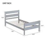 Lit de rangement Whisen pour une personne avec tête de lit – Cadre en bois d'hévéa massif, design peu encombrant et rangement sous le lit