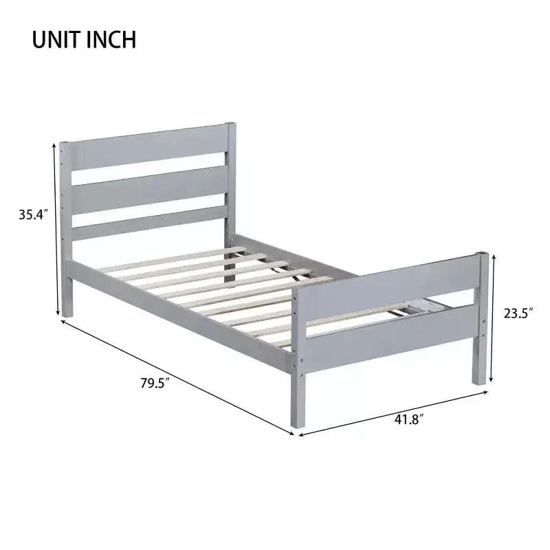 Lit de rangement Whisen pour une personne avec tête de lit – Cadre en bois d'hévéa massif, design peu encombrant et rangement sous le lit