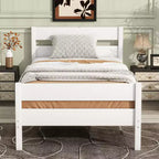 Lit de rangement Whisen pour une personne avec tête de lit – Cadre en bois d'hévéa massif, design peu encombrant et rangement sous le lit