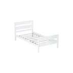 Lit de rangement Whisen pour une personne avec tête de lit – Cadre en bois d'hévéa massif, design peu encombrant et rangement sous le lit