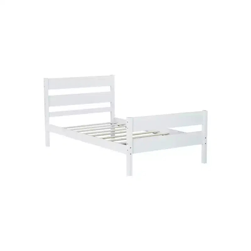 Lit de rangement Whisen pour une personne avec tête de lit – Cadre en bois d'hévéa massif, design peu encombrant et rangement sous le lit