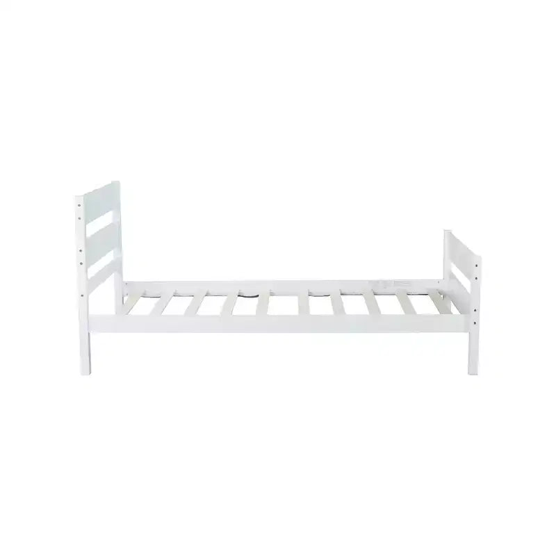 Lit de rangement Whisen pour une personne avec tête de lit – Cadre en bois d'hévéa massif, design peu encombrant et rangement sous le lit