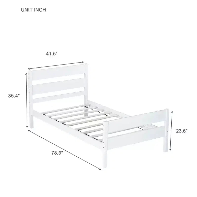 Lit de rangement Whisen pour une personne avec tête de lit – Cadre en bois d'hévéa massif, design peu encombrant et rangement sous le lit