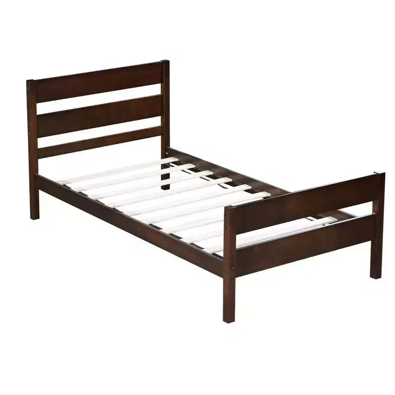Lit de rangement Whisen pour une personne avec tête de lit – Cadre en bois d'hévéa massif, design peu encombrant et rangement sous le lit