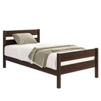 Lit de rangement Whisen pour une personne avec tête de lit – Cadre en bois d'hévéa massif, design peu encombrant et rangement sous le lit