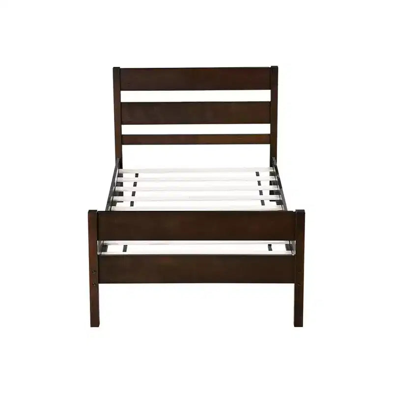 Lit de rangement Whisen pour une personne avec tête de lit – Cadre en bois d'hévéa massif, design peu encombrant et rangement sous le lit