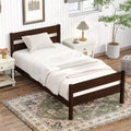 Whisen Twin Size Storage Bed with Headboard - Solid Rubber Wood Frame, Space-Saving Design & Underbed Storage