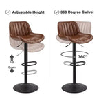 Art Leon Lot de 2 tabourets de bar pivotants et réglables en hauteur en similicuir