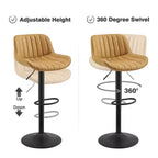 Art Leon Lot de 2 tabourets de bar pivotants et réglables en hauteur en similicuir