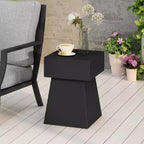 Table d'appoint moderne, table d'appoint d'extérieur, table basse, table de chevet, aucun assemblage requis, noir - Christopher Knight Home